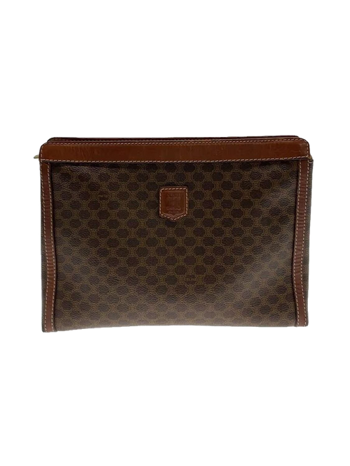 CÉLINE Pochette clutch toile Macadam marron