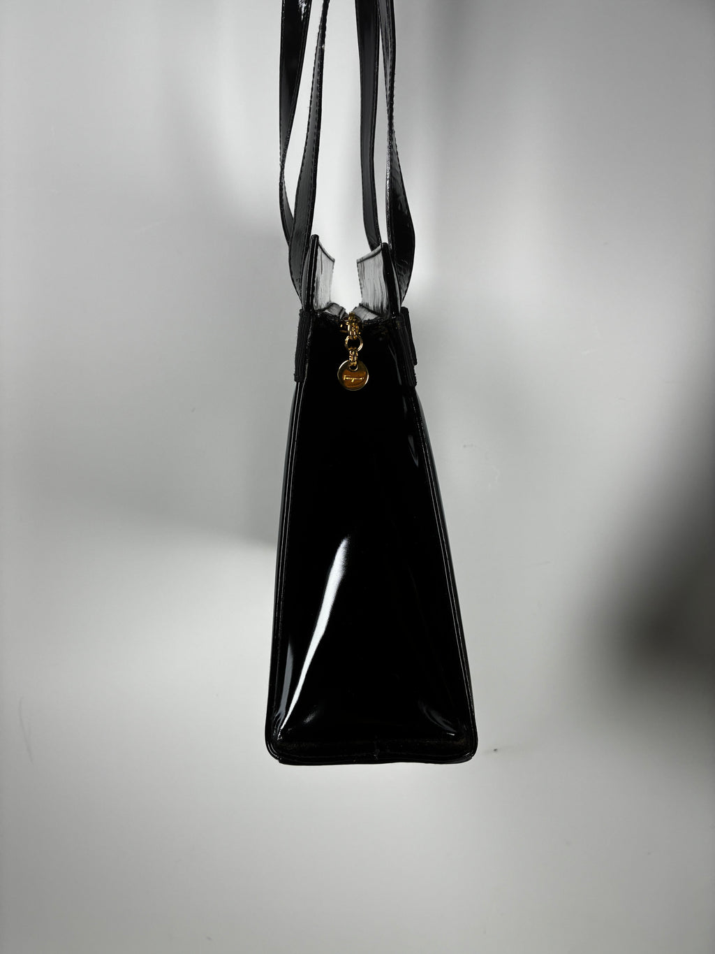 Salvatore Ferragamo Vara bag in black patent leather