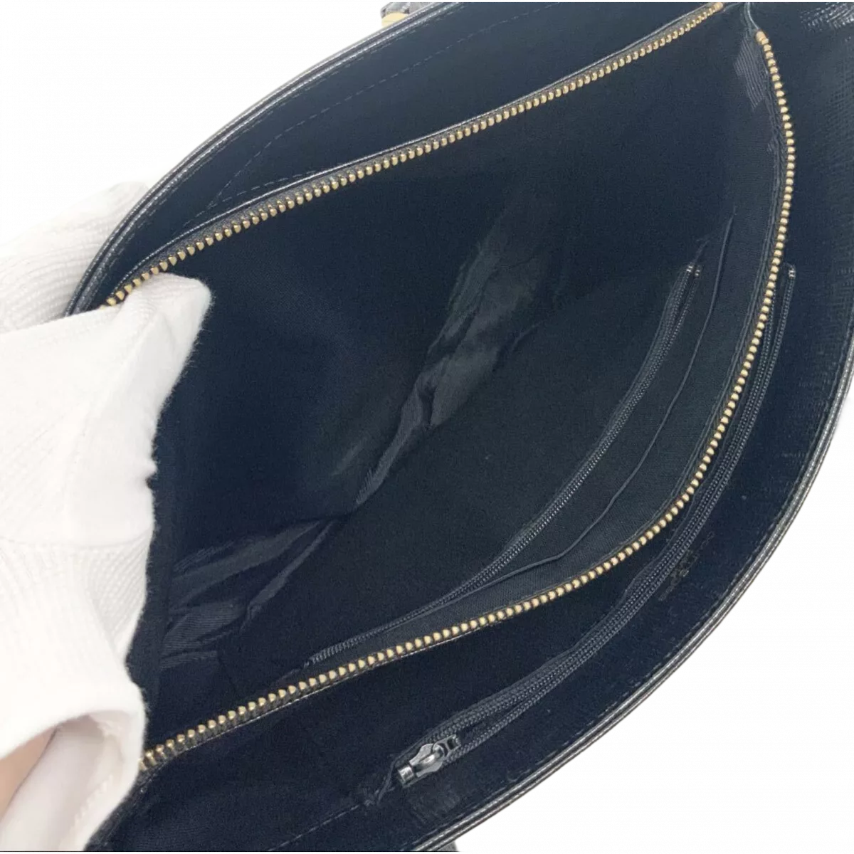 COURRÈGES Sac cabas noir pour femme cuir grainé ancien logo wnametag