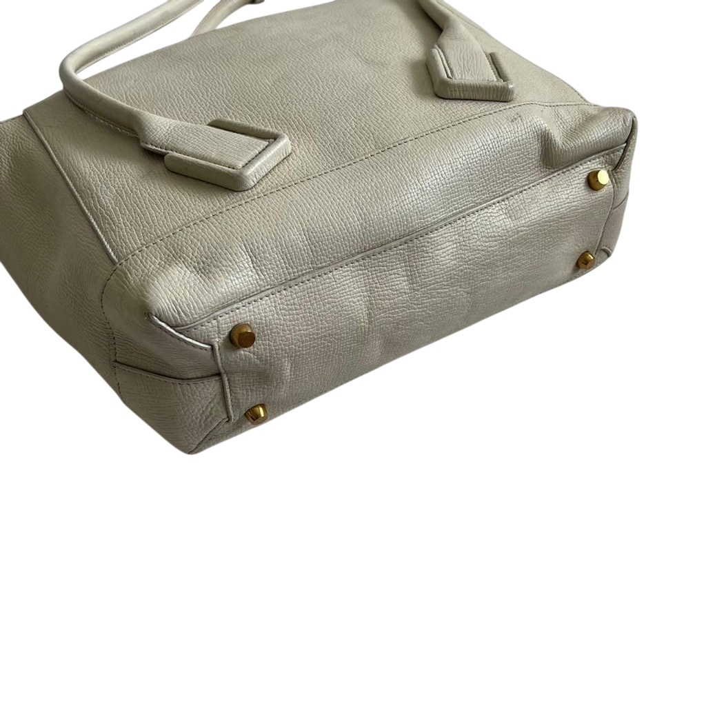 Bottega Veneta Cream Grained Leather Tote Bag
