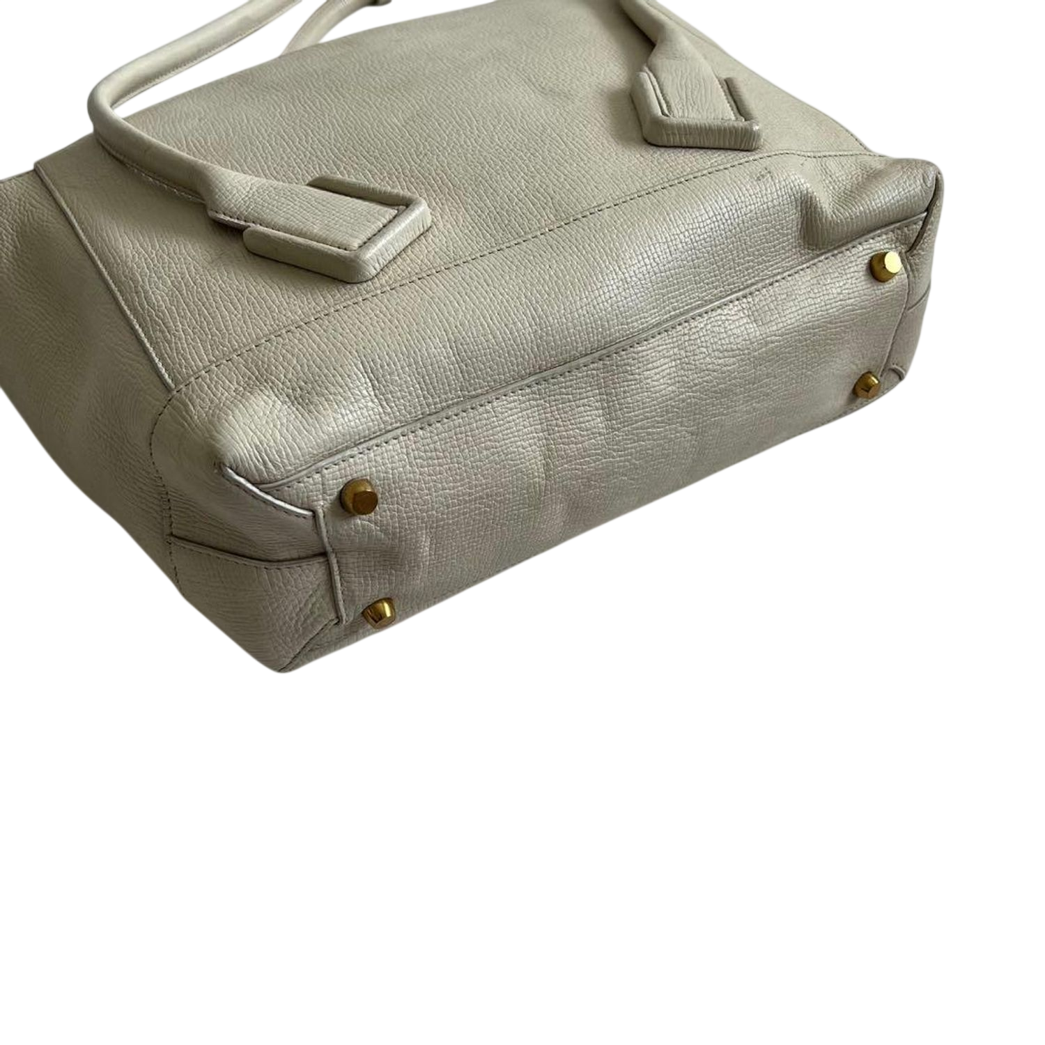 Bottega Veneta Cream Grained Leather Tote Bag
