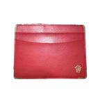 ROLEX Porte-carte cuir rouge logo or
