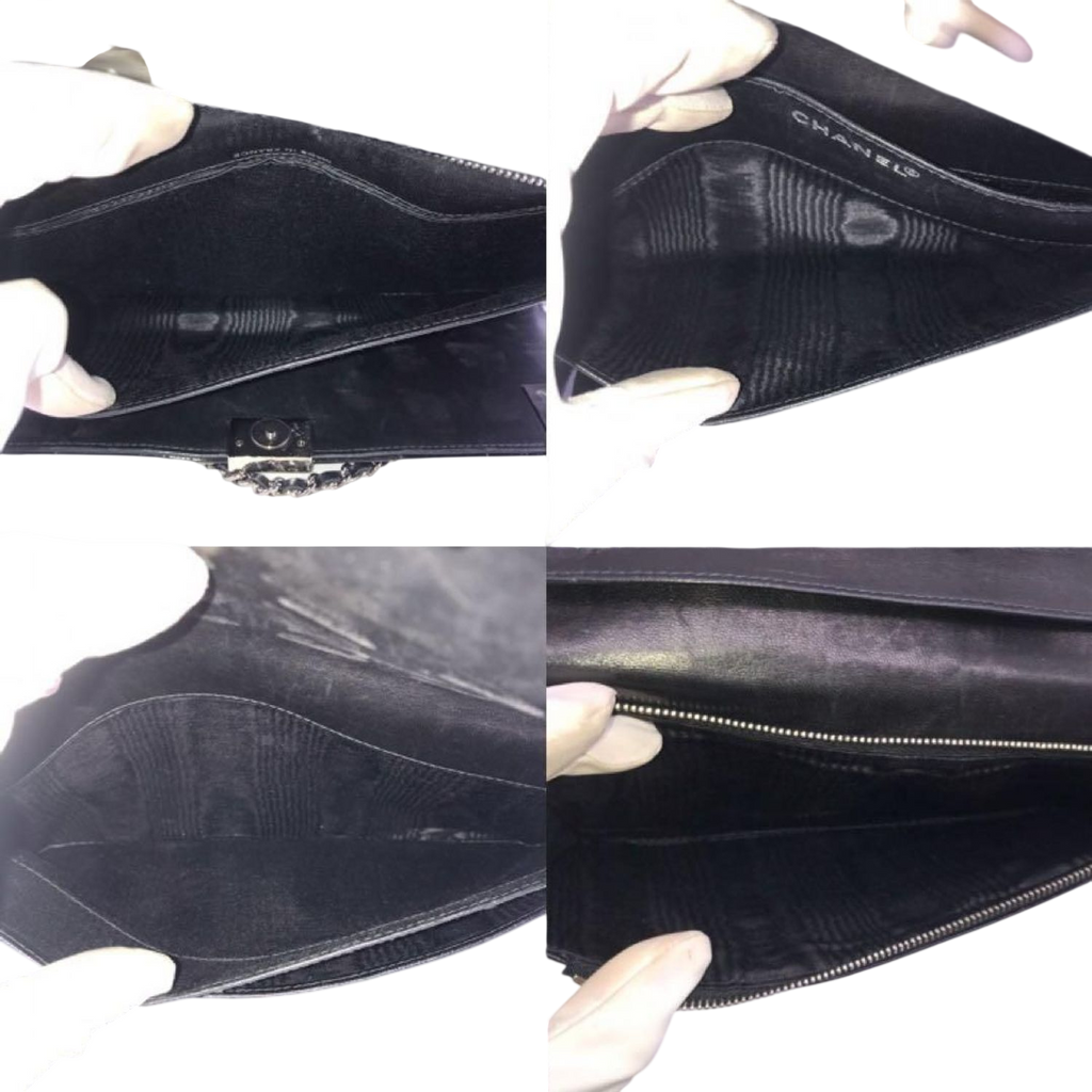 CHANEL Black Patent Leather Chocolate Bar WOC