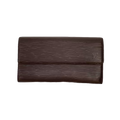 LOUIS VUITTON Portefeuille long Sarah cuir Épi marron quincaillerie dorée