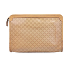Celine Macadam Monogram Coated Canvas Leather Trim Clutch Bag Pouch