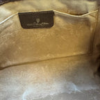 GUCCI Pochette logo GG marron beige cuir