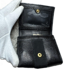 FERRAGAMO Porte-monnaie noir cuir grainé avec boite/facture