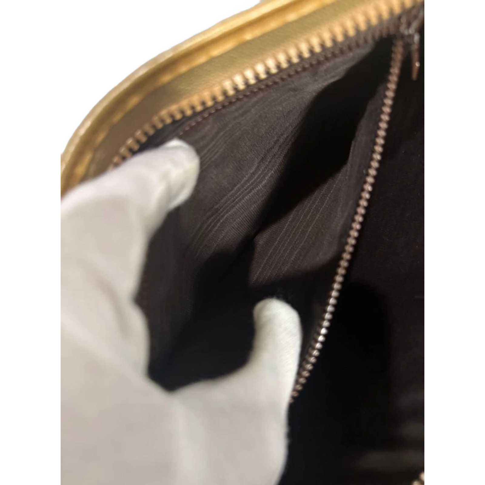 CELINE Pochette en toile Macadam marron monogrammée
