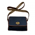 BURBERRY Sac bandoulière cuir grainé bleu nuit et rayé