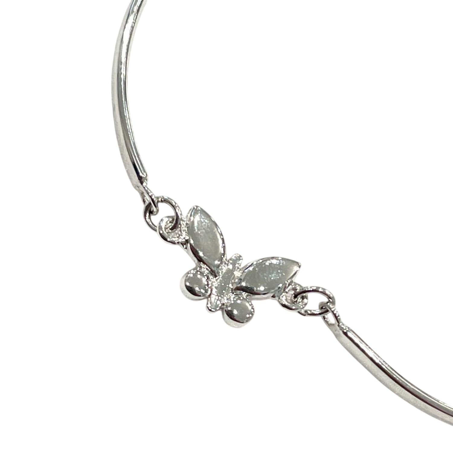 Courrèges Silver Tone Butterfly Charm Bracelet