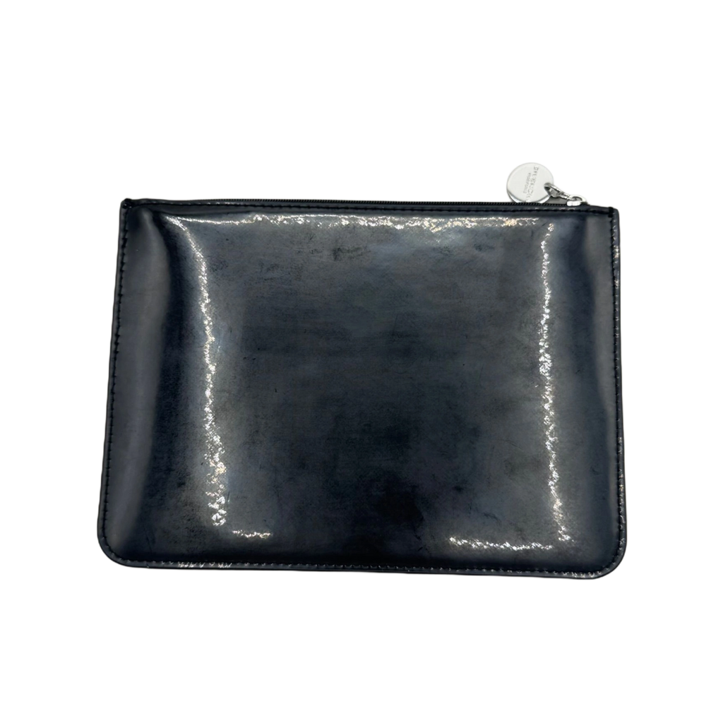 GIVENCHY Pochette portefeuille zippée Givenchy Parfums en cuir verni noir avec logo