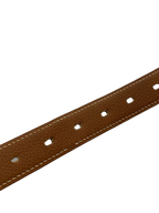 Belt Herm%s 95 Black Brown Silver Buckle Reversible Leather Dress Belt