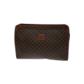 CELINE Pochette Céline macadam et cuir cognac