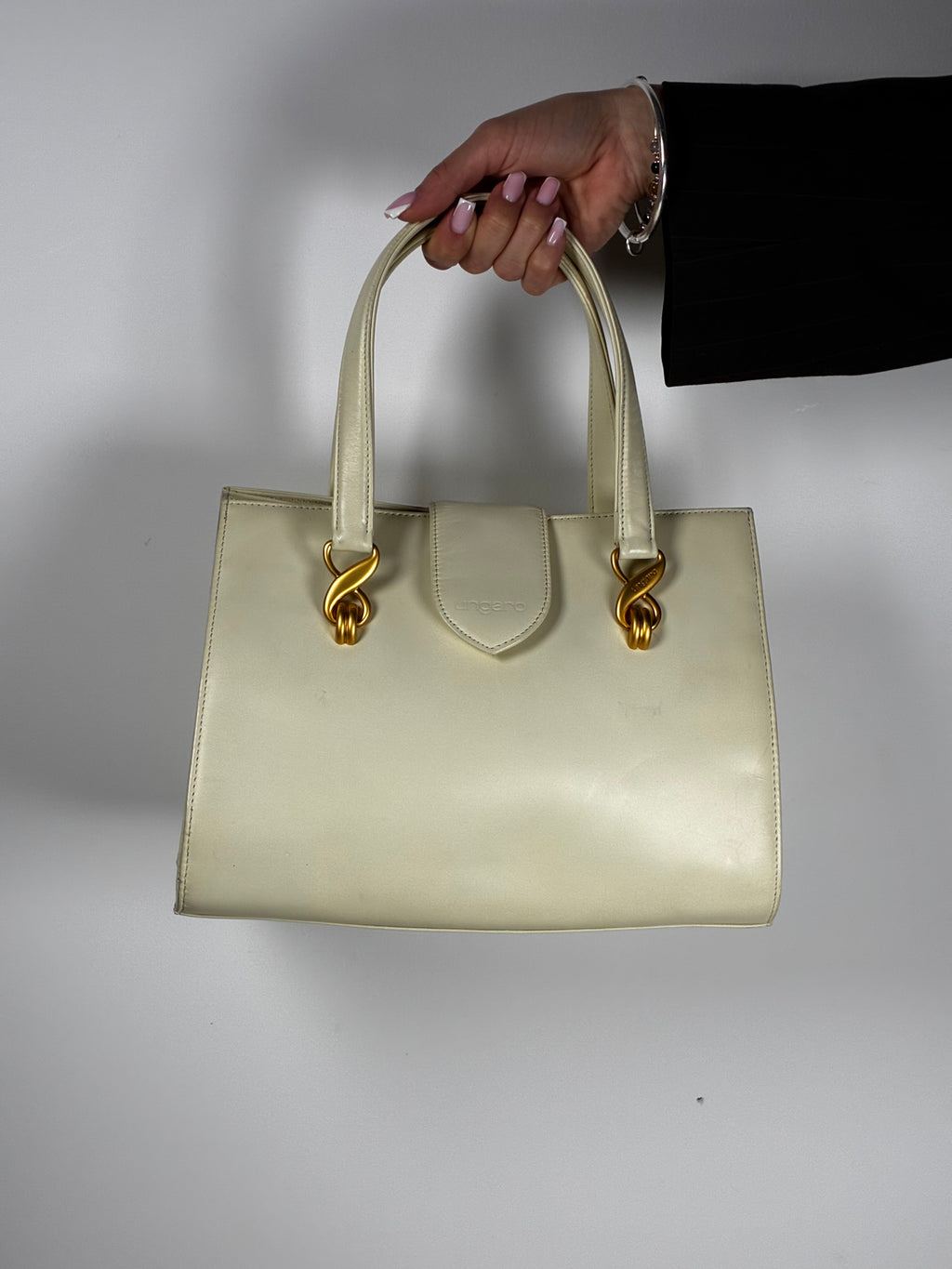 Ungaro Beige Twisted City Bag MM