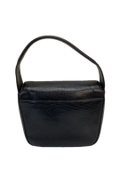 UNGARO Sac de soirée cuir lézard noir fermoir strass doré