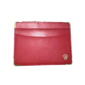 ROLEX Porte-carte cuir rouge logo or