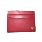 ROLEX Porte-carte cuir rouge logo or