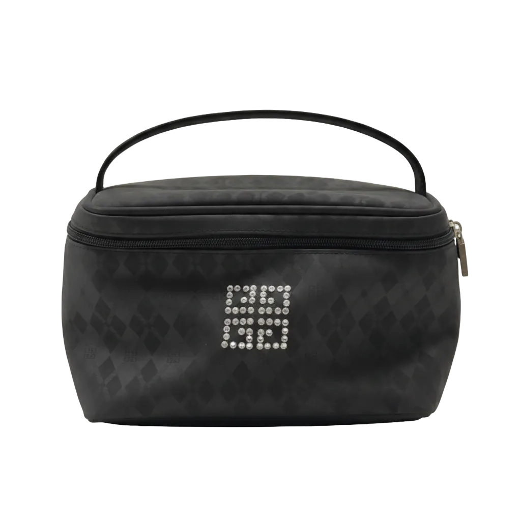 Givenchy Vanity Bag Black Rhinestone 4G Logo Jacquard Cosmetic Case