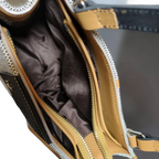 UNGARO Sac à main U by Ungaro en toile grise cuir jaune