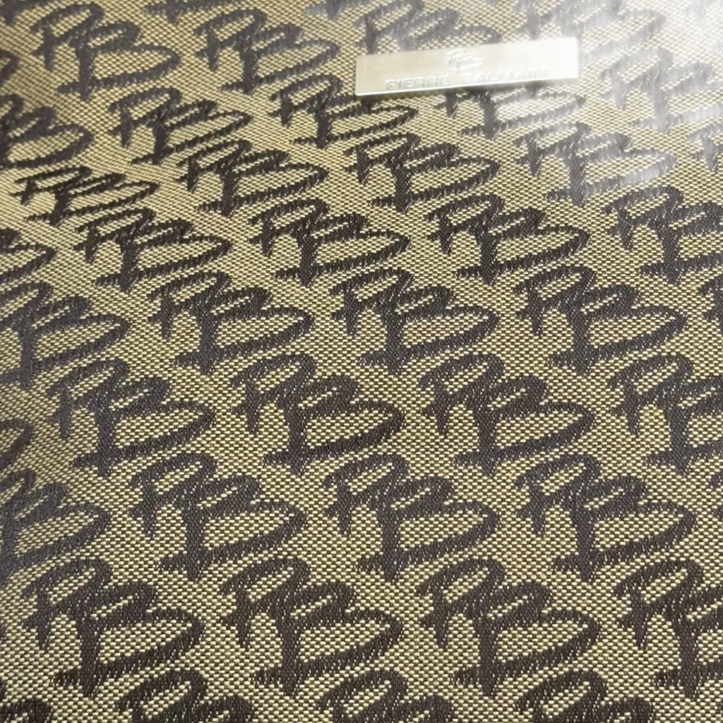 PIERRE BALMAIN Sac monogrammé  B marron et plaque argenté