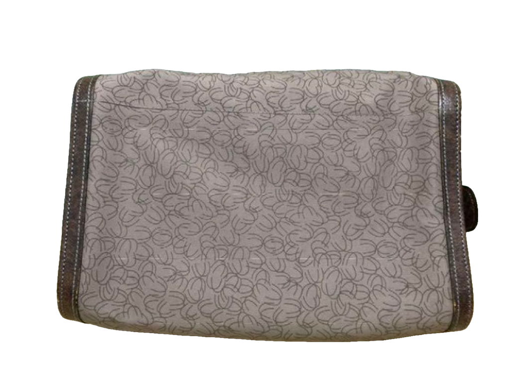 Ungaro Handbag Brown Grey Vintage Monogram Boston Satchel Top Handle Bag