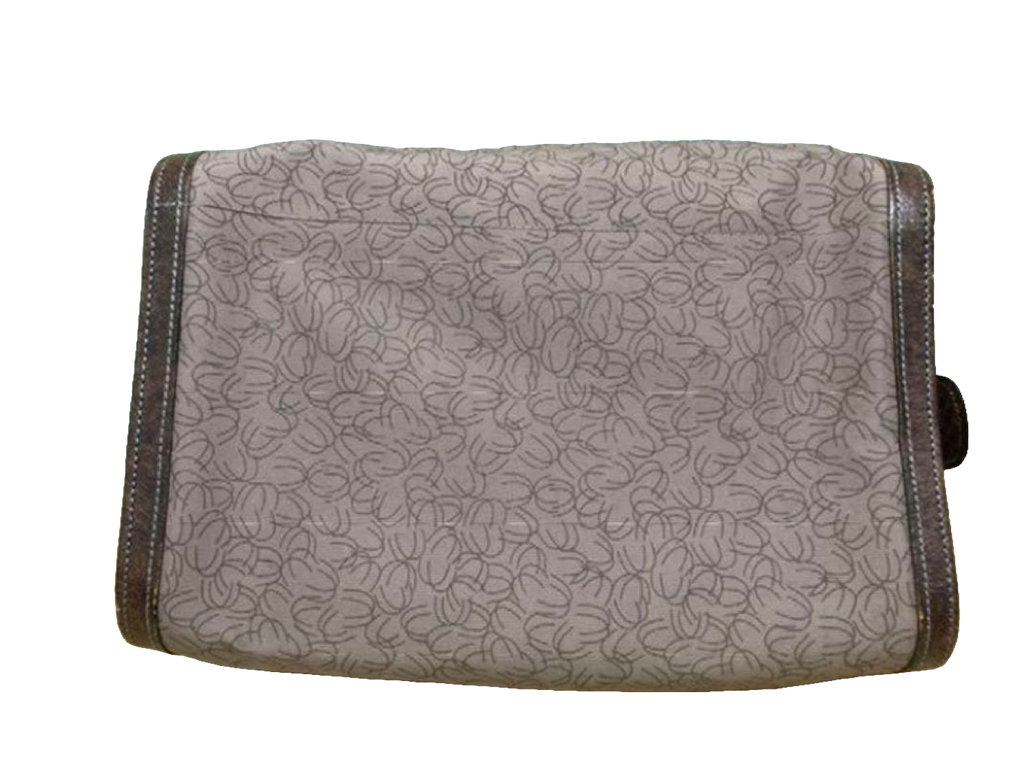 Ungaro Handbag Brown Grey Vintage Monogram Boston Satchel Top Handle Bag