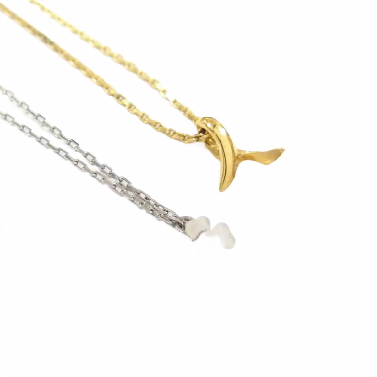 COURRÈGES LOTX2 Collier Courreges or et argent perles vendu à l'unité