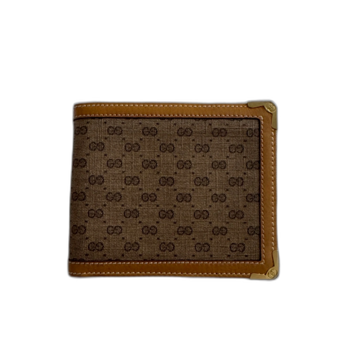 GUCCI Portefeuille Gucci Monogram GG et cuir vachette or