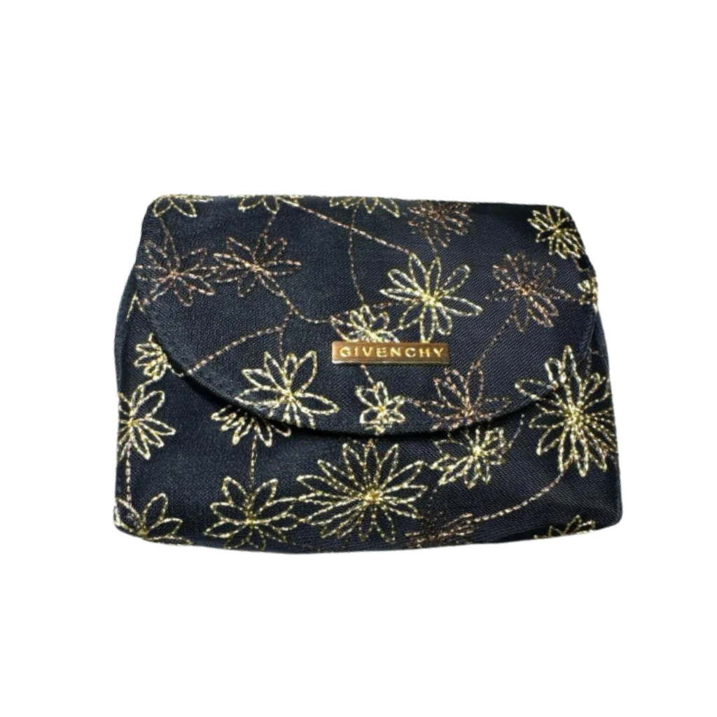 GIVENCHY Pochette Neuve étui pour petits objets trousse de maquillage, noir et or