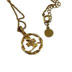 COURRÈGES Collier pendentif initiales AC strass