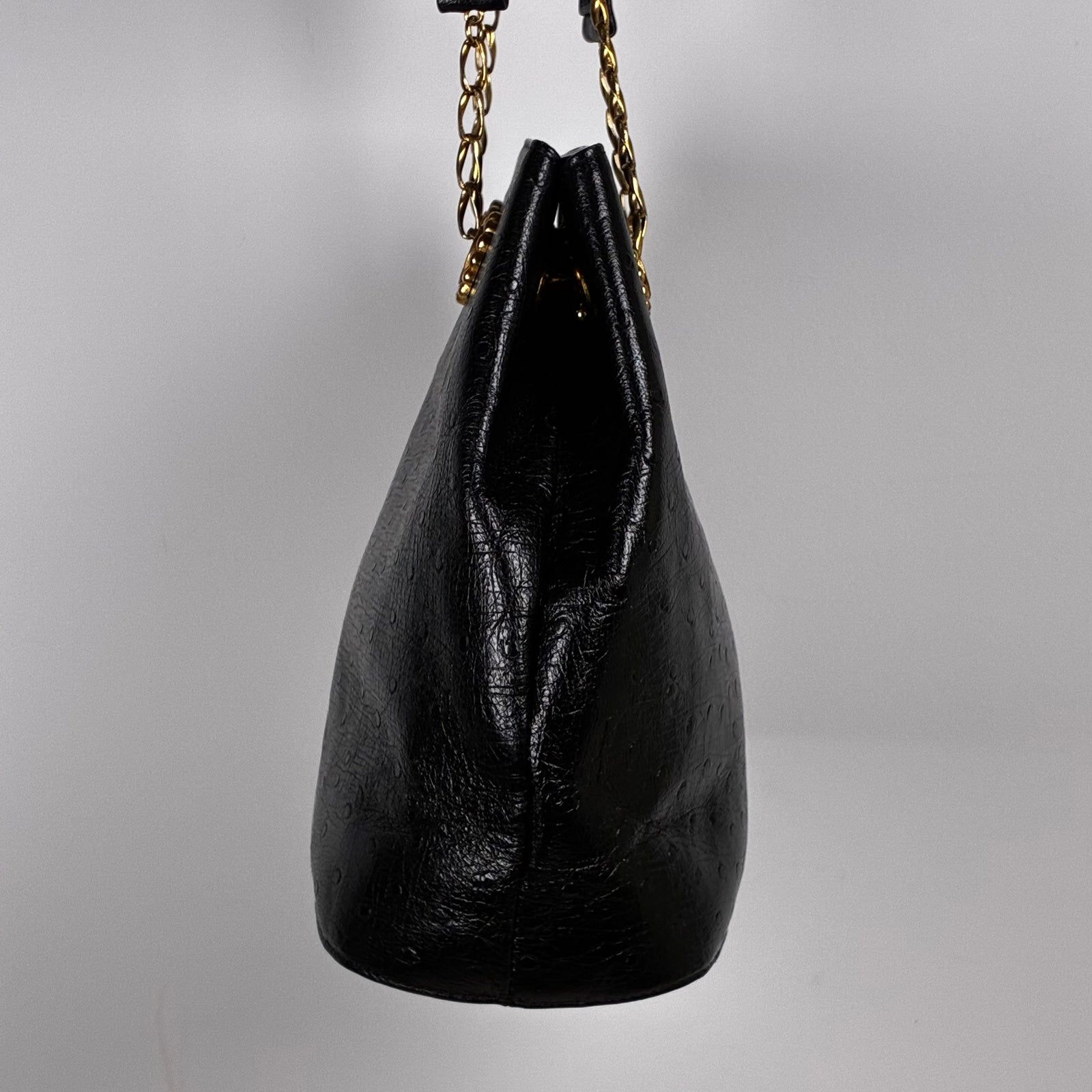 Emanuel Ungaro Ostrich Effect Leather Tote Bag