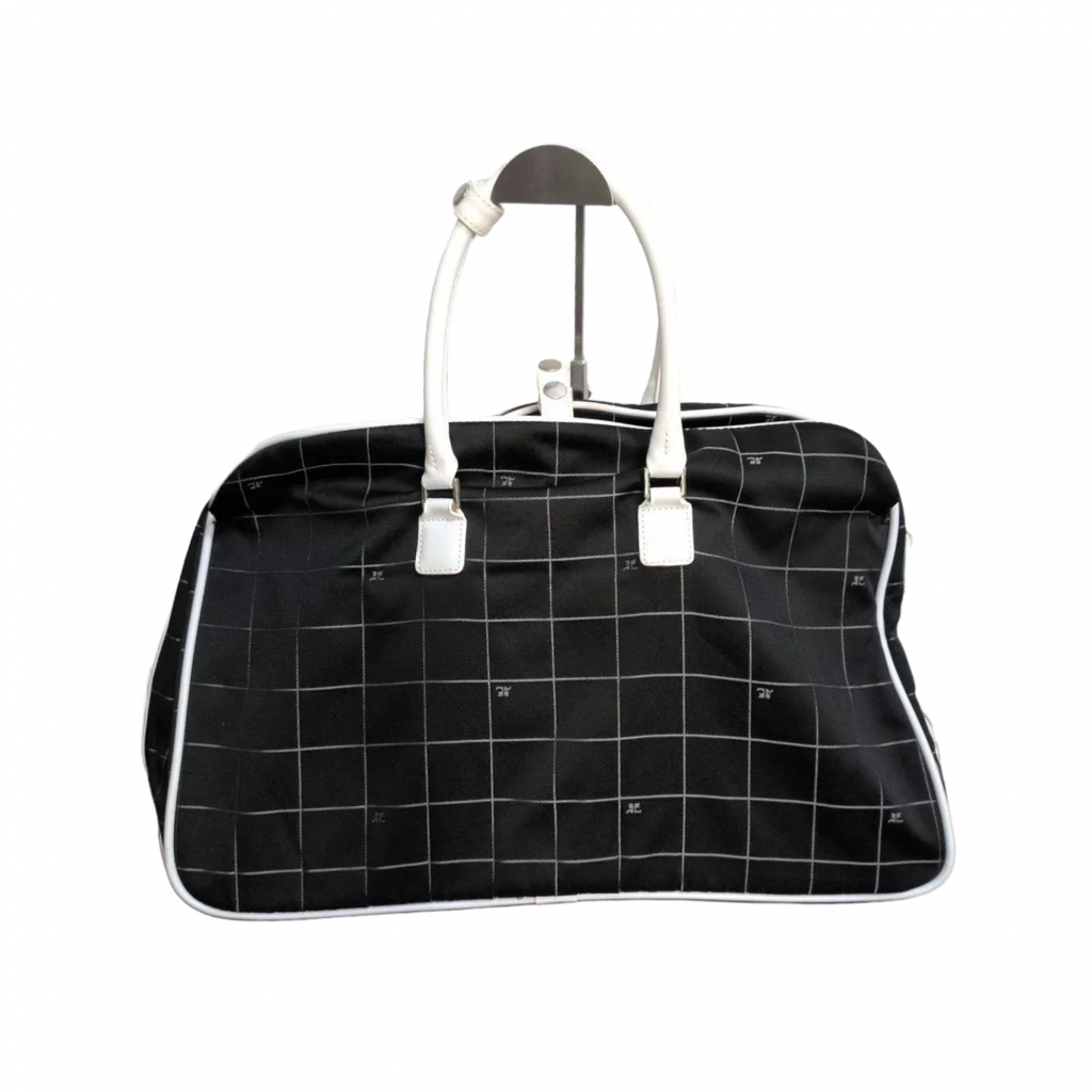 COURRÈGES Sac Boston Courrèges Y2K Noir blanc carreaux Grande Capacité