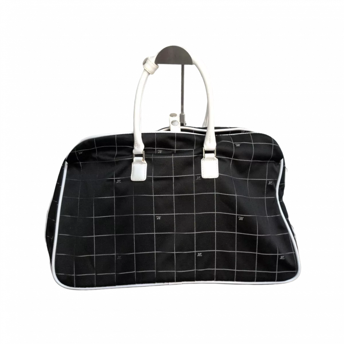 COURRÈGES Sac Boston Courrèges Y2K Noir blanc carreaux Grande Capacité