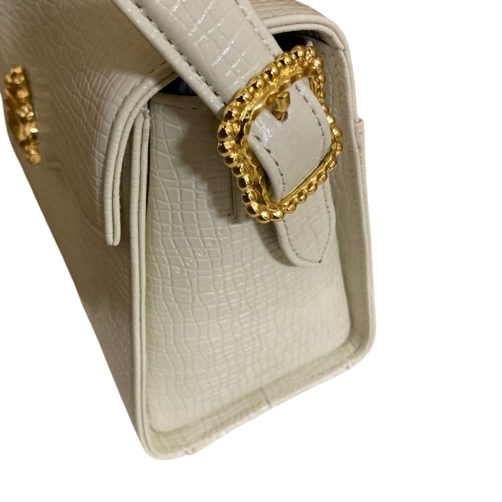 Ungaro Cream Leather Top Handle Bag