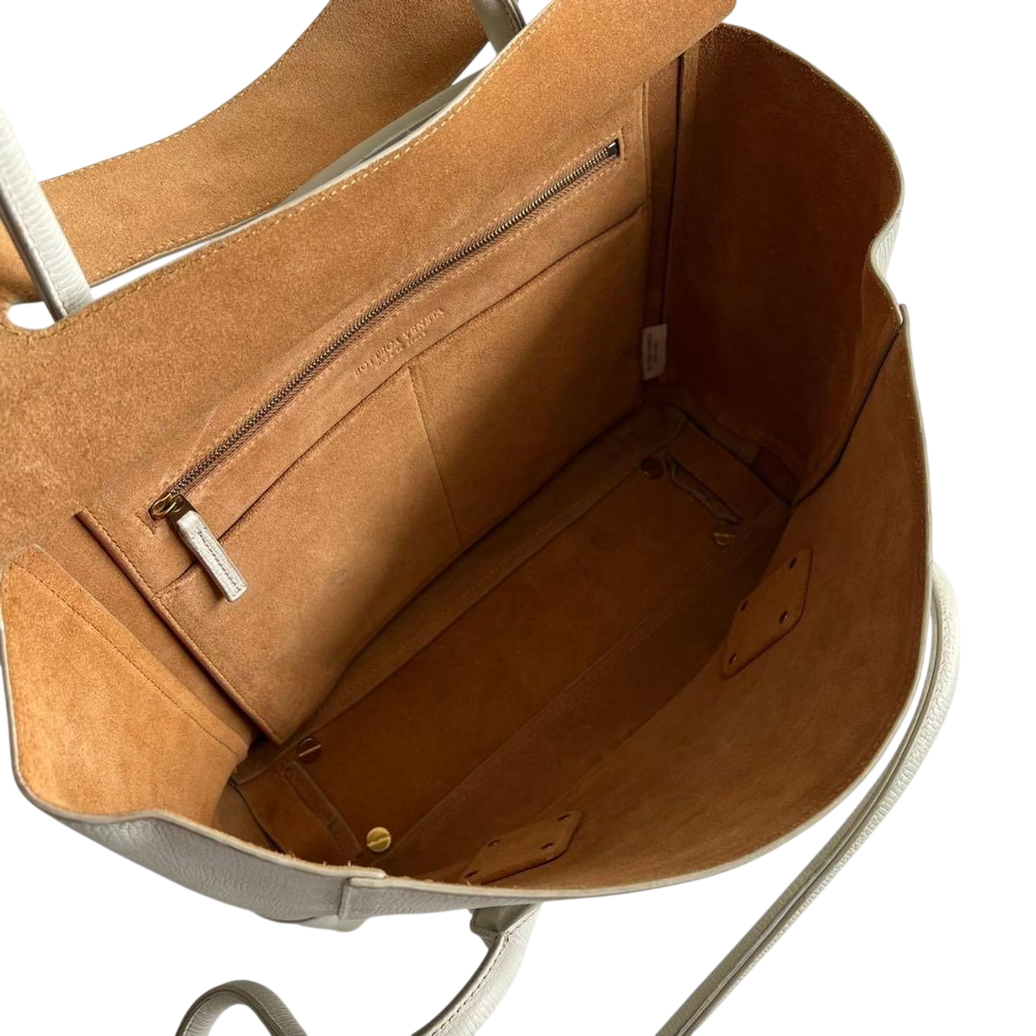 Bottega Veneta Cream Grained Leather Tote Bag