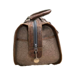 UNGARO Sac à main marron gris vintage monogramme Boston à poignée supérieure