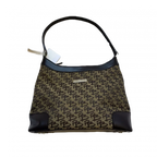 PIERRE BALMAIN Sac monogrammé  B marron et plaque argenté