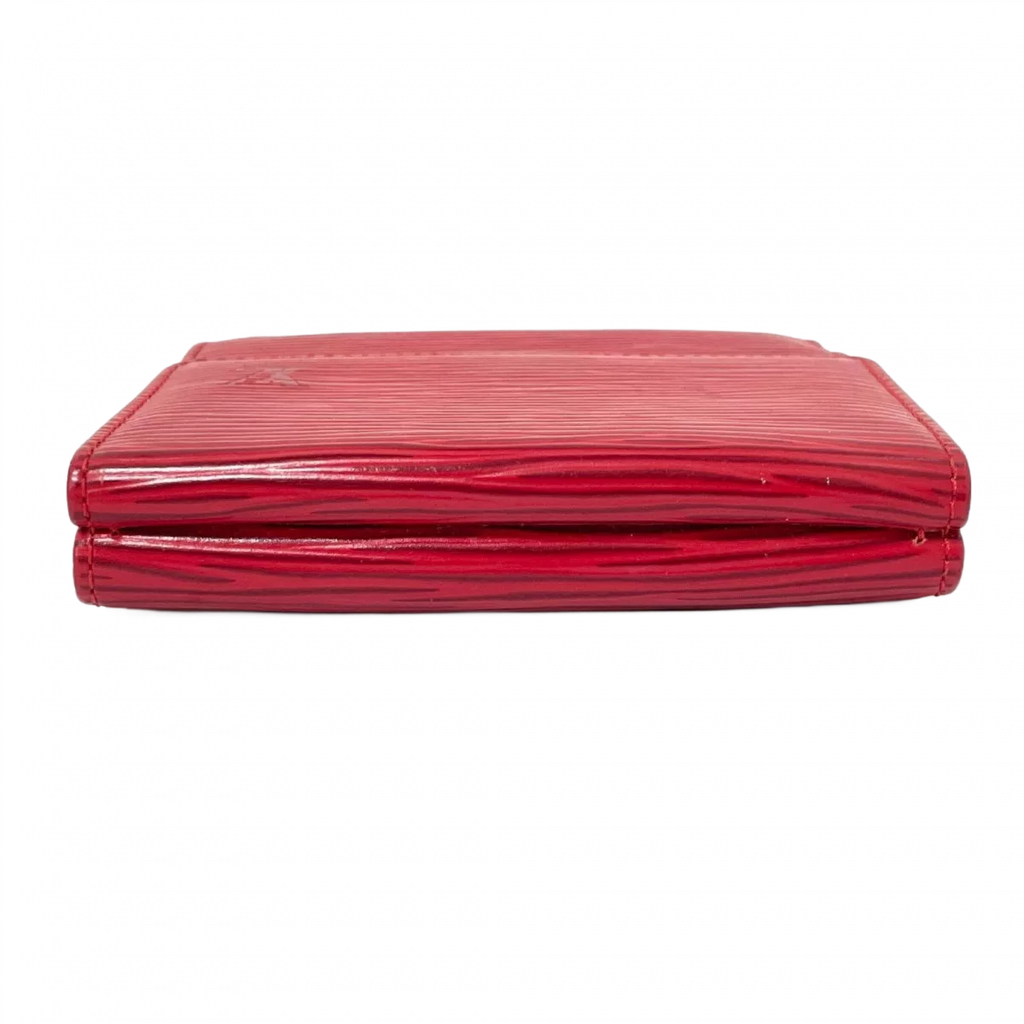 LOUIS VUITTON Portefeuille LV cuir épi rouge