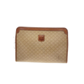 CELINE Pochette macadam beige et cuir