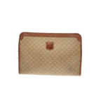 CELINE Pochette macadam beige et cuir