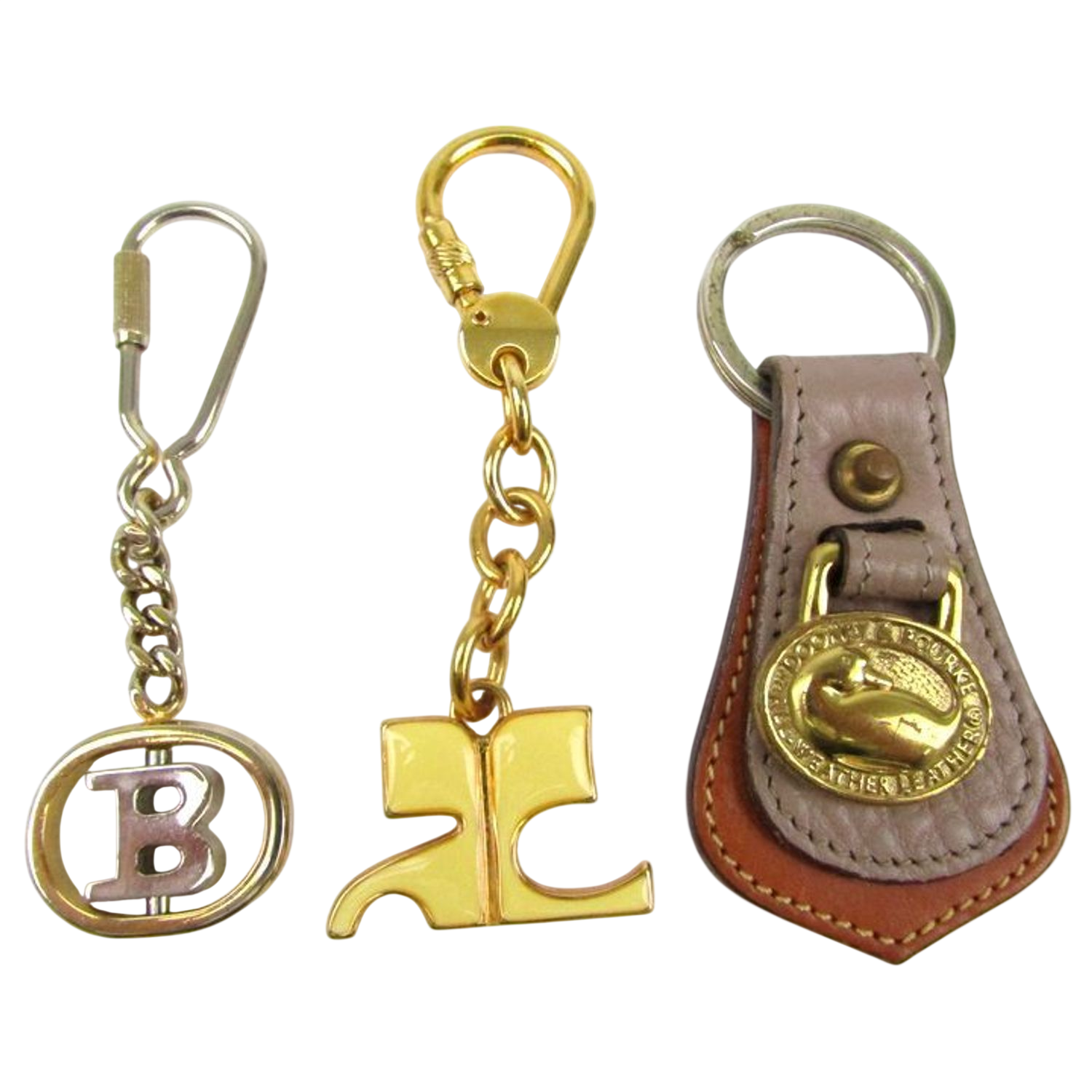 Assorted Brand Keychain Lot: Rawhide, CH, Dooney & Bourke, Trussardi, Firenze