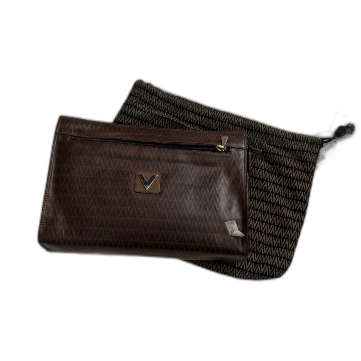 VALENTINO Pochette mario valentino GM marron monogramé avec dustbag