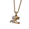 COURRÈGES Collier initiale logo ac or et strass