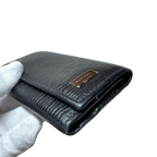 Salvatore Ferragamo Black Textured Leather Key Case