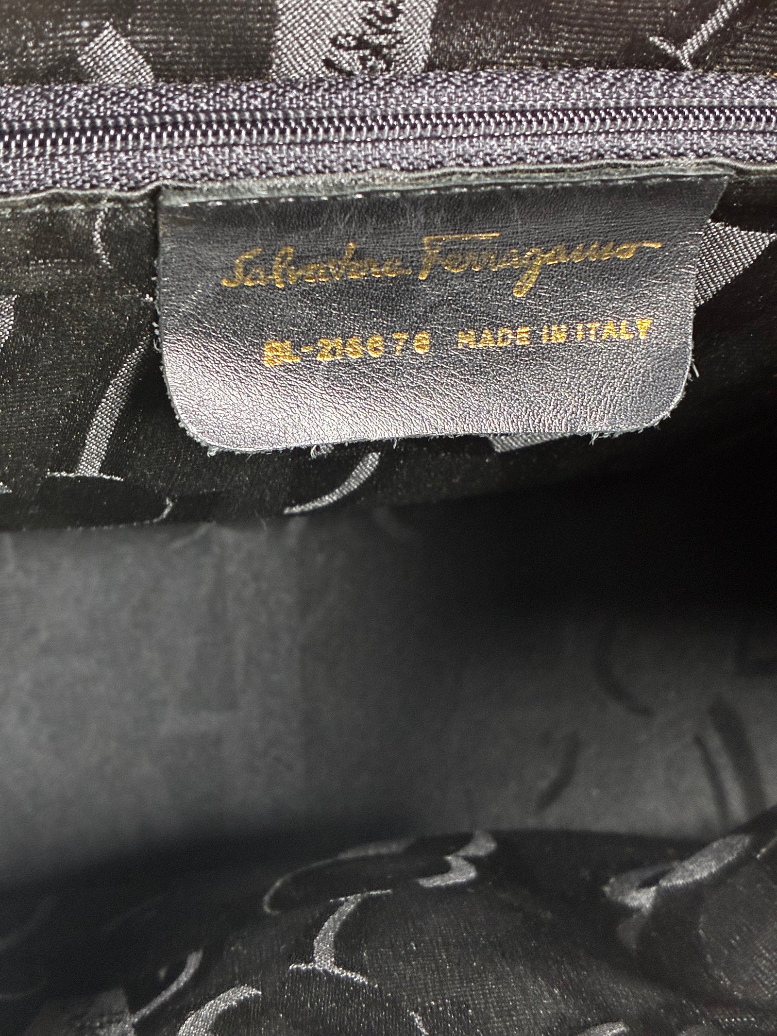 Salvatore Ferragamo Vara bag in black patent leather