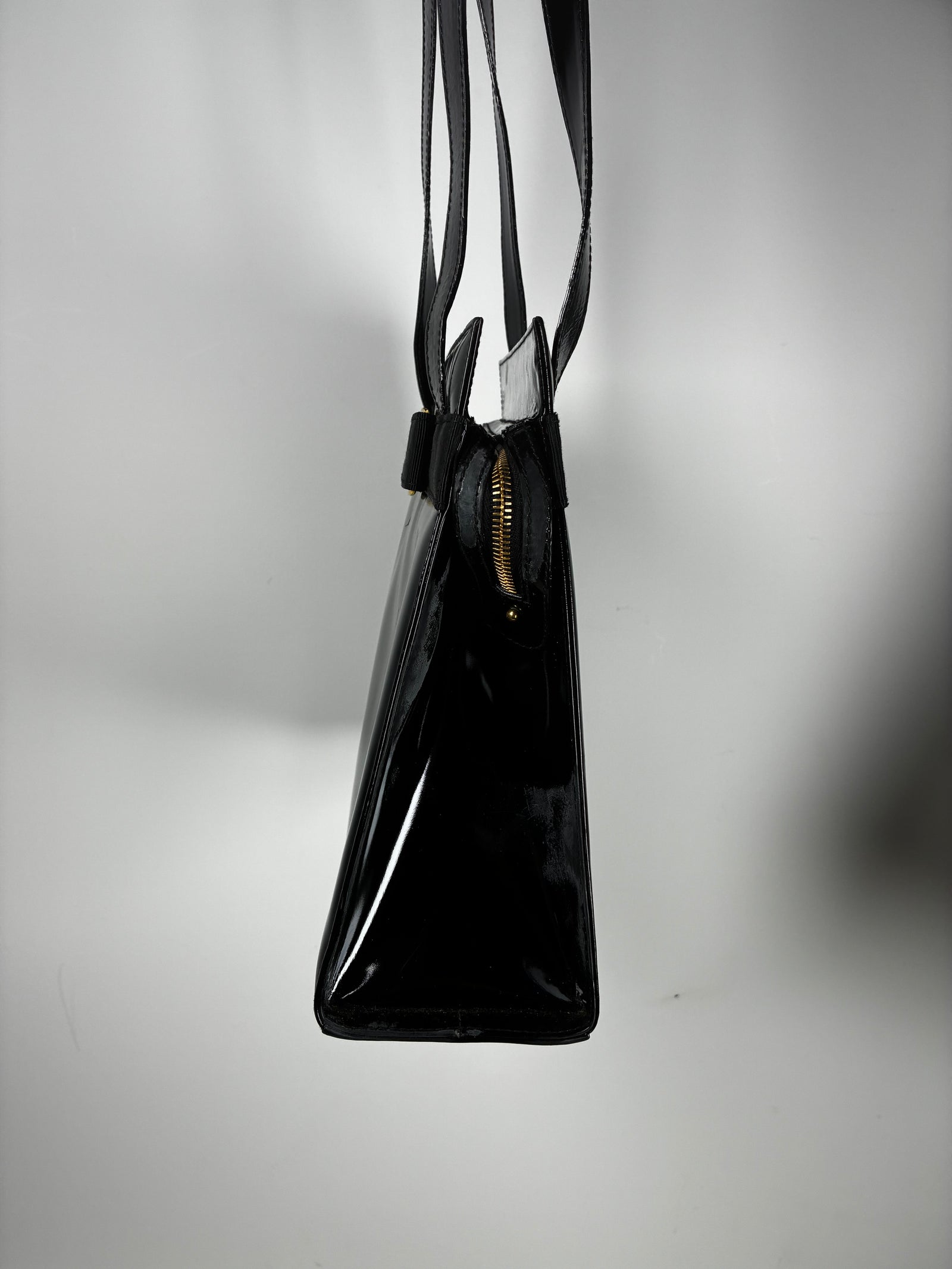 Salvatore Ferragamo Vara bag in black patent leather