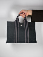Hermès tote bag Fourre-Tout model grey/black PM