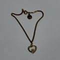 Courrèges Paris Side Rhinestone Heart Pendant Necklace