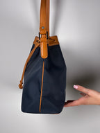 Courreges navy leather bag