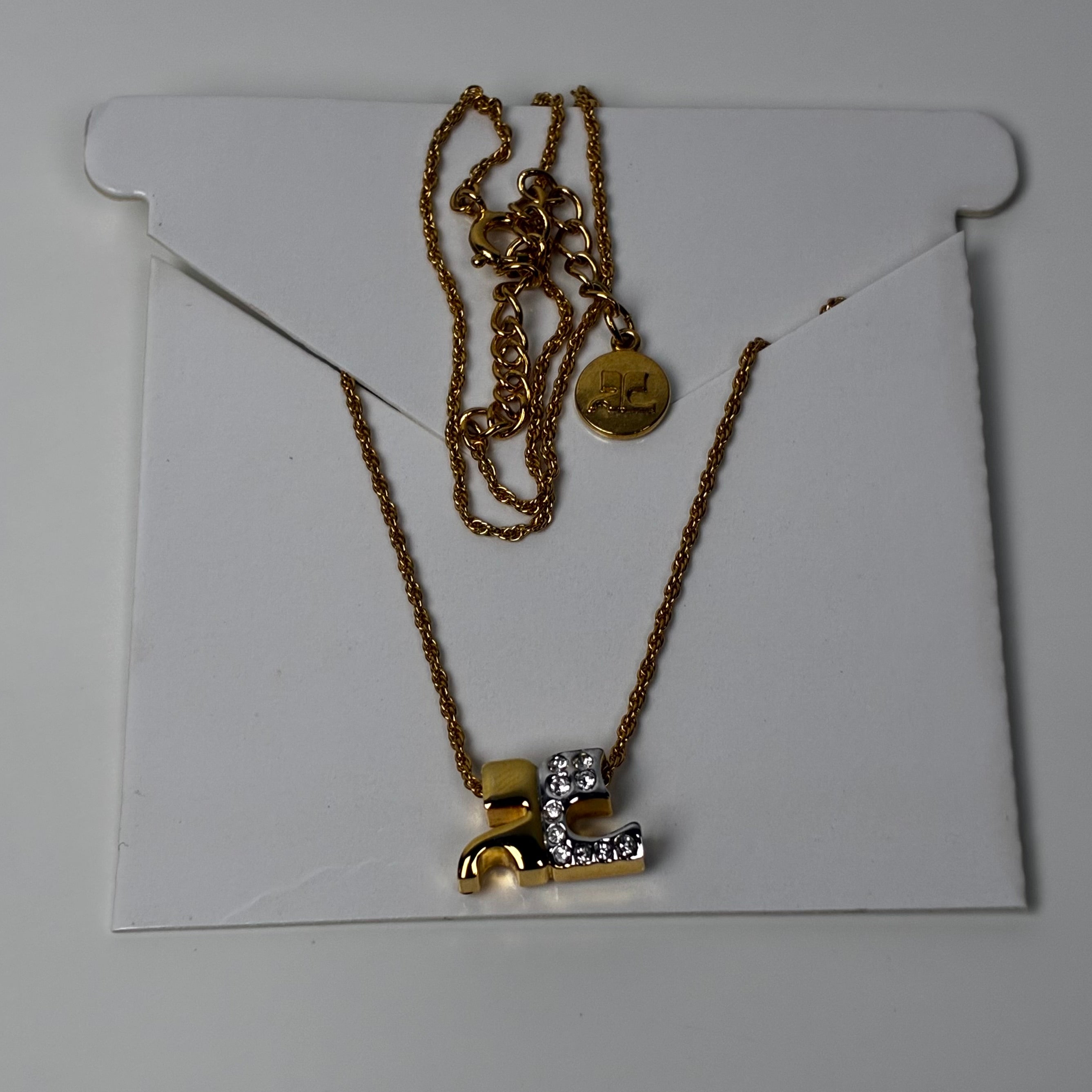Courreges gold-tone rhinestone necklace